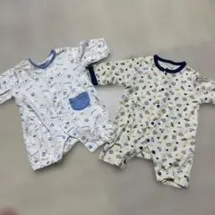 動物柄と熊と車の柄のロンパース2点セット