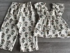 ZARA 花柄フリル袖トップスとパンツセット