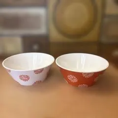 IKEA ボウル 2個セット 花柄 模様入り