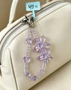 花モチーフ ビーズストラップ 3点セット