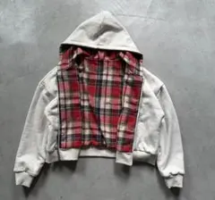 グレー ジッパー付き フードパーカー archive opium