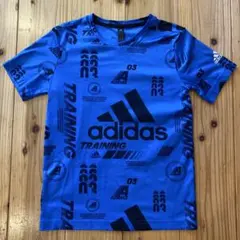 adidas アディダス　Tシャツ　青　黒　150