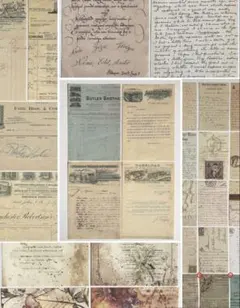 【A】コラージュ素材　素材紙　ヴィンテージ　レトロ　おすそ分け　41枚