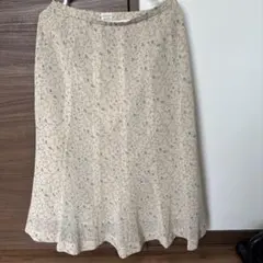 花柄フレアスカート クリーム色 花柄スカート スカート