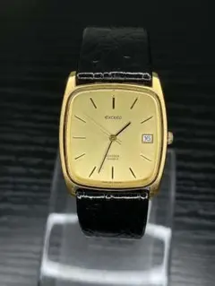 美品/80s/稼働品】シチズン エクシード クォーツ 30ミクロン金メッキ 