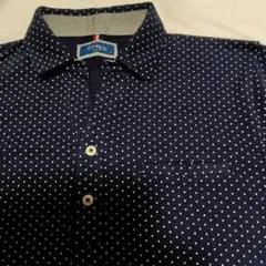 Navy ドット柄 ポロシャツ ネイビー Lサイズのサムネイル