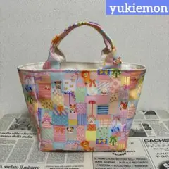 ハンドメイド　トートバッグ　yukiemon パズル　オレンジ