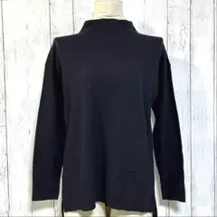 7-ID concept.カシミア ウール混 ニット ネイビー スリット／38