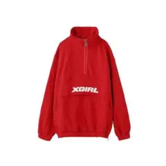 X-girl ハーフジップ スウェット レッドのサムネイル