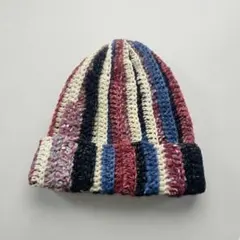 ハンドメイド ストライプ ニット帽
