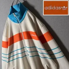 希少XO★adidas 万国旗タグ トラックジャケット センターボーダー 刺繍