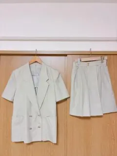 ベージュ チェック柄 セットアップ