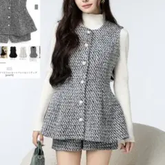 ✨美品✨️GRL グレイル フリージアツイードベスト×ショートパンツセットアップ