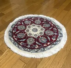 225万ノット！超高密度織 本場イラン産 絨毯！円形100cm‐201791 - メルカリ