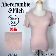 アベクロンビーアンドフィッチ リブ編み ピンク 半袖 トップス XSサイズ