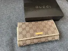 GUCCI ベージュ GGキャンバス 長財布