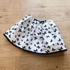 新品 組曲 スカート 120-130 蝶々柄 フォーマル　アイボリー