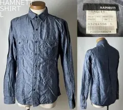 ★美品★HAMNETT ハムネット リネン コットン デニム調 長袖 シャツ Lのサムネイル