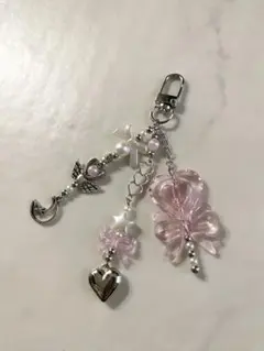 ビーズキーホルダー　チャーム　ストラップ　韓国　y2k  ゆめかわ