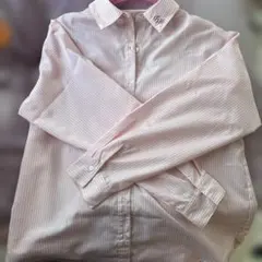 earth music&ecology ストライプピンク 長袖シャツ F