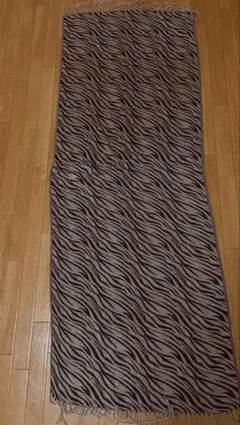 ゼブラ柄 ジャガード マフラー ストール 茶 ブラウン