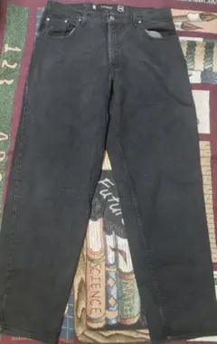 最終値下げ！【USA製】90s シルバータブBAGGYブラックW36L34