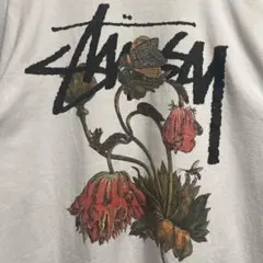 【希少デザイン】ステューシー ボタニカル ポピー Tシャツ L バックプリント