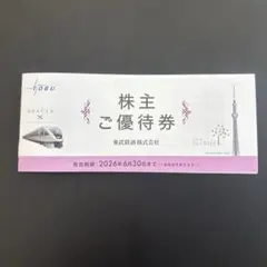 東武鉄道株式会社　株主優待券（東武ストア券のみ無し）