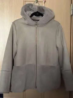 ケユカ　フェイクファーフード付きショートコート