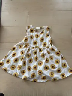SIMPLE FREE ひまわり柄 ワンピース 95cm