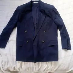 Aquascutum　SILK100%ネイビー ダブルブレスト ジャケット