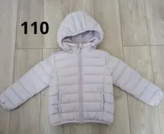 薄紫 パープル　フード付きダウンジャケット　中綿コート　アウター