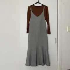 着物リメイク　キャミワンピース　こしぼ柄