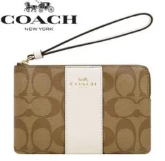 ✨COACH コーチ　ポーチ　シグネチャー F58035 ベージュ