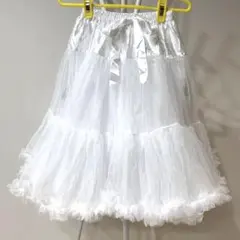 チュール　パニエ 白 丈60cm ロリータ コスプレ アイドル 衣装 スカート