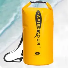 AFISHTOUR 12L アウトドア 防水ドライバッグ 収納バッグ イエロー