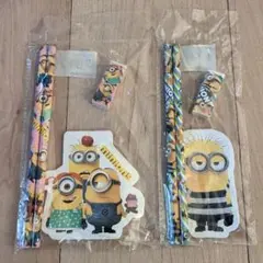 ミニオンズ　ミニオン　文具セット　鉛筆　メモ　消しゴム　４点　２種セット