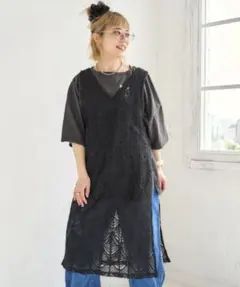 バヤコ Vネックレースワンピ keep being you バヤコ企画】Vネックレースワンピ [keep being you] ブラック - メルカリ