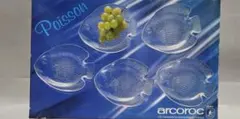 arcoroc アルコロック Poisson 魚型ガラス皿 5枚 フランス製