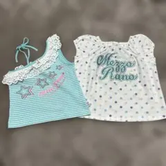 メゾピアノ 120 キャミソール星柄 半袖シャツ ロゴプリント セット