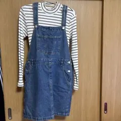 デニムサロペットスカート ショート丈