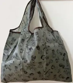 【新品】キャラクターエコバッグ 大容量 スヌーピー カーキ