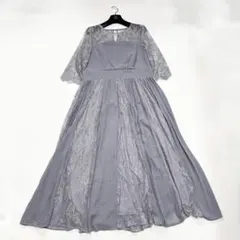 【美品✨】レース プリーツ ドレス 結婚式 パーティー ワンピース　5L 希少のサムネイル