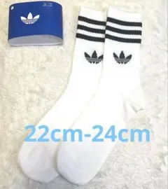 【新品】adidas 22cm-24cm スリーストライプスクルーソックス