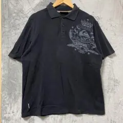 【L1503】 Quiksilver 半袖ポロシャツ サイズL ブラックのサムネイル