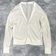 【UNIQLO】ユニクロ ハイツイストコットン ショート カーディガン メッシュ