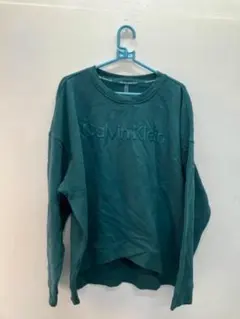 ダークグリーン ロゴ刺繍 トレーナーのサムネイル