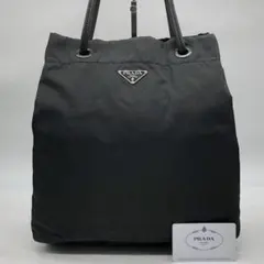 良品✨ PRADA セミショルダーバッグ 巾着 ナイロン レザー 三角ロゴ