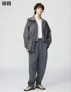 イージーギャザーパンツ ユニクロU　UNIQLO U ダークグレー M