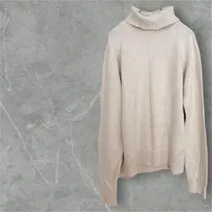 1点もの❣️ベージュ タートルネックニット　FREE